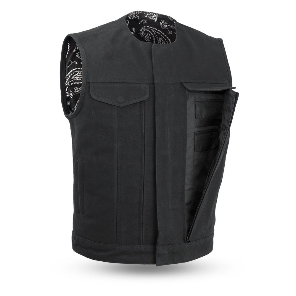 Tressivo-Fairfax V2 Men's Motorcycle Canvas Vest - Tressivo