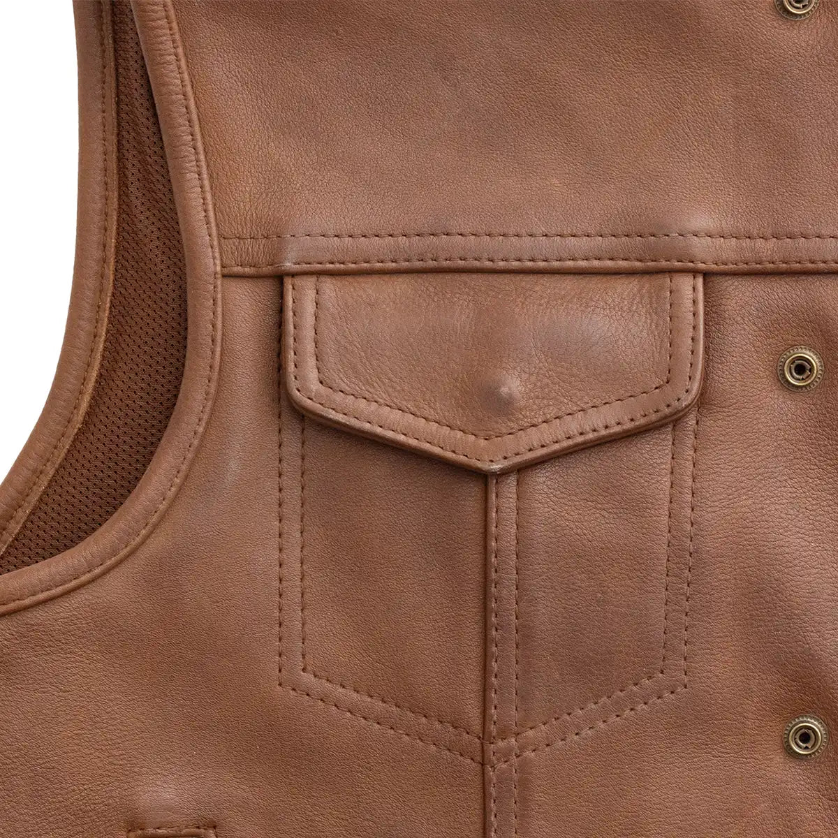 Tressivo-Lowside Men's Motorcycle Leather Vest - Tressivo