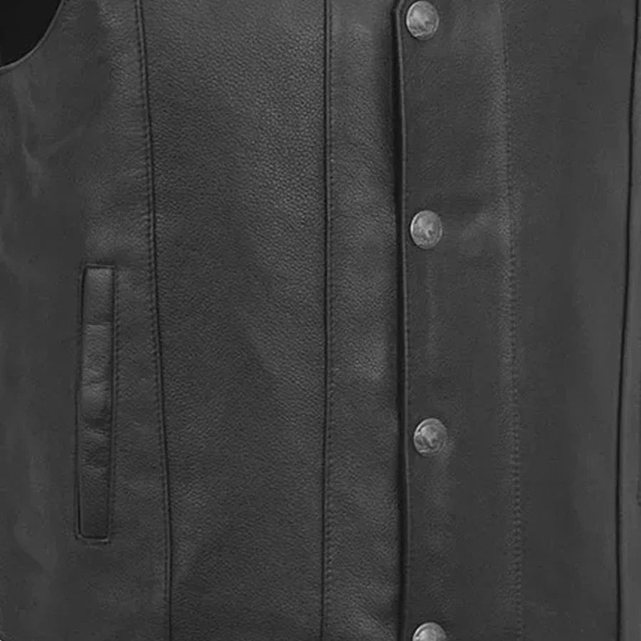 Tressivo-Gun Runner Men's Motorcycle Western Style Leather Vest - Tressivo