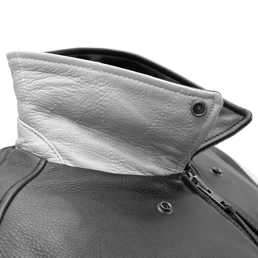 Tressivo-Moto Bomber Two Tone Men's Leather Jacket - Tressivo