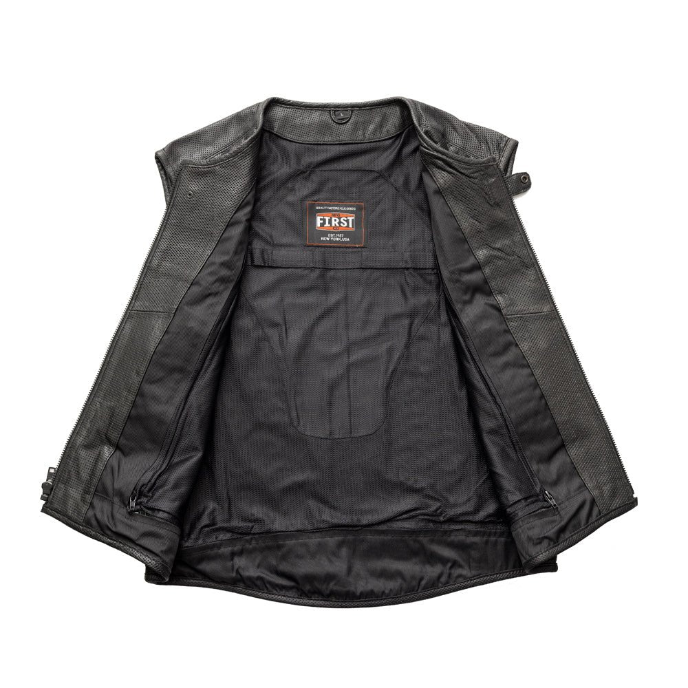 Tressivo-Raceway - Men's Motorcycle Perforated Leather Vest - Tressivo