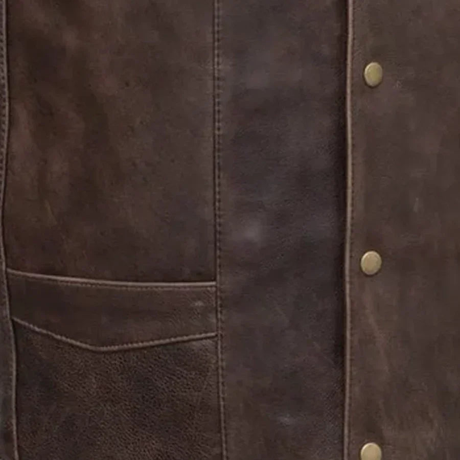 Tressivo-Texan Men's Motorcycle Western Style Leather Vest - Tressivo