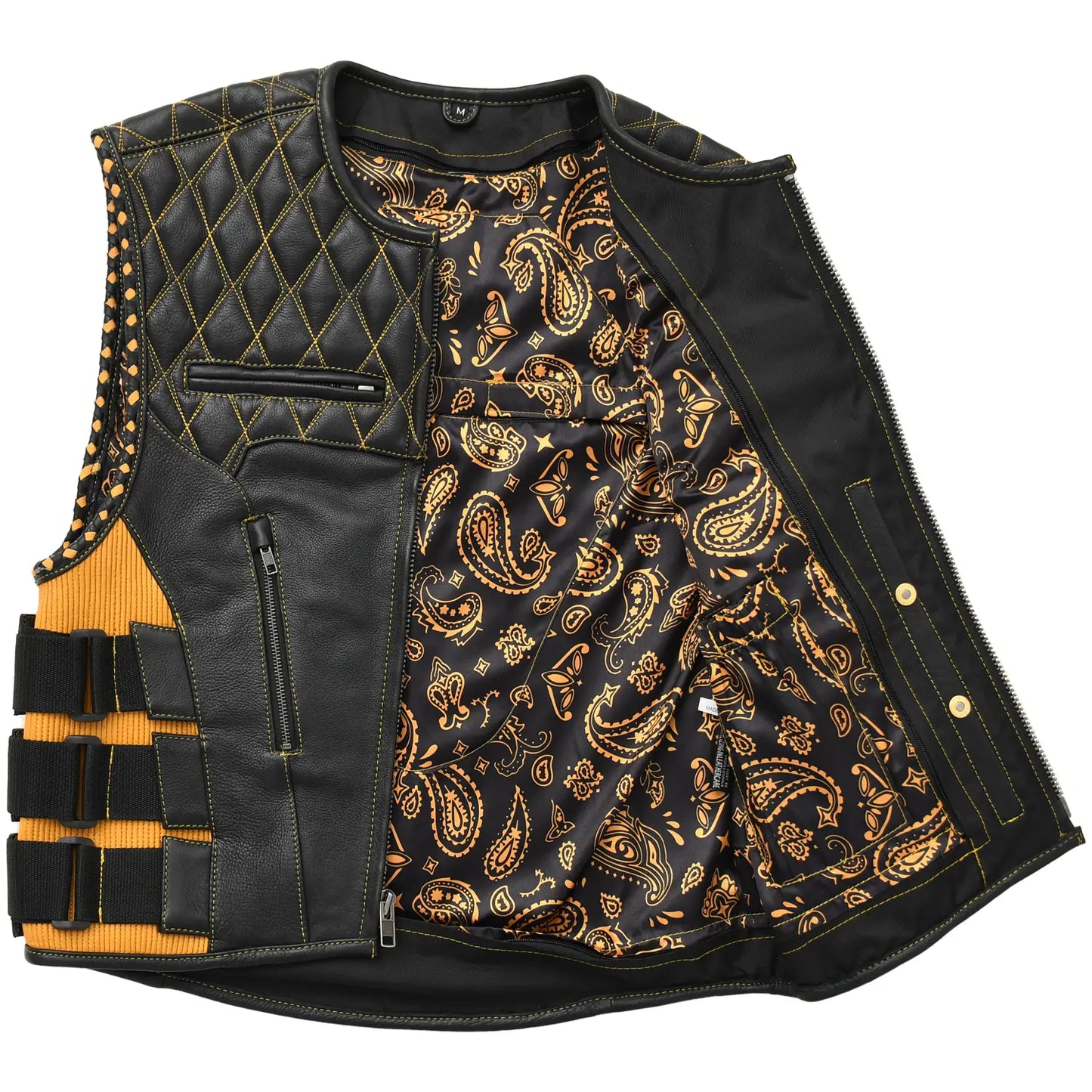 Tressivo-Tactical Emerald Men’s Motorcycle Leather Vest - Tressivo