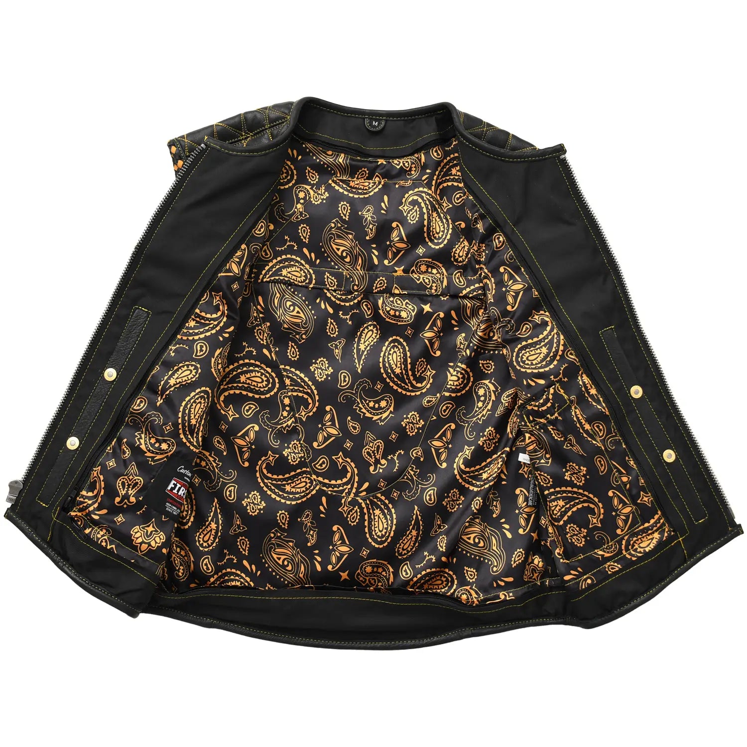 Tressivo-Tactical Emerald Men’s Motorcycle Leather Vest - Tressivo