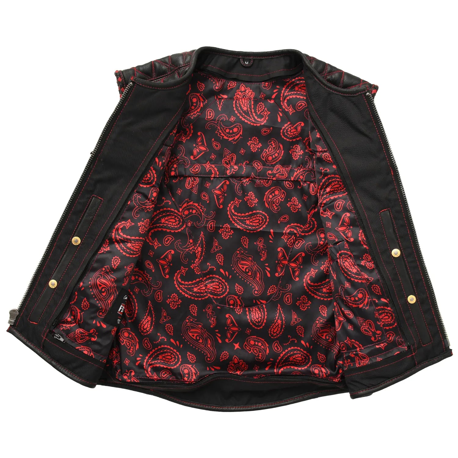 Tressivo-Tactical Emerald Men’s Motorcycle Leather Vest - Tressivo