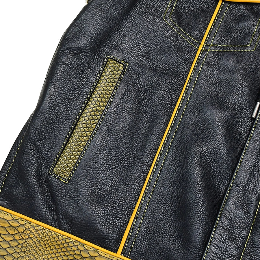 Tressivo-Dynasty Men's Club Style Leather Biker Vest - Tressivo