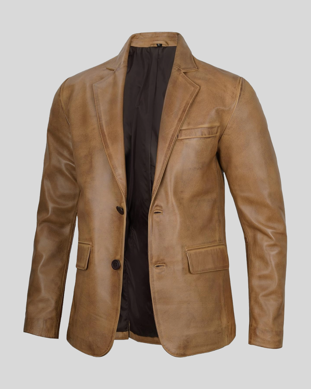 Leather Blazer for Men - Black & Brown Real Lambskin Casual Men's Leather Jacket Coats - By Tressivo