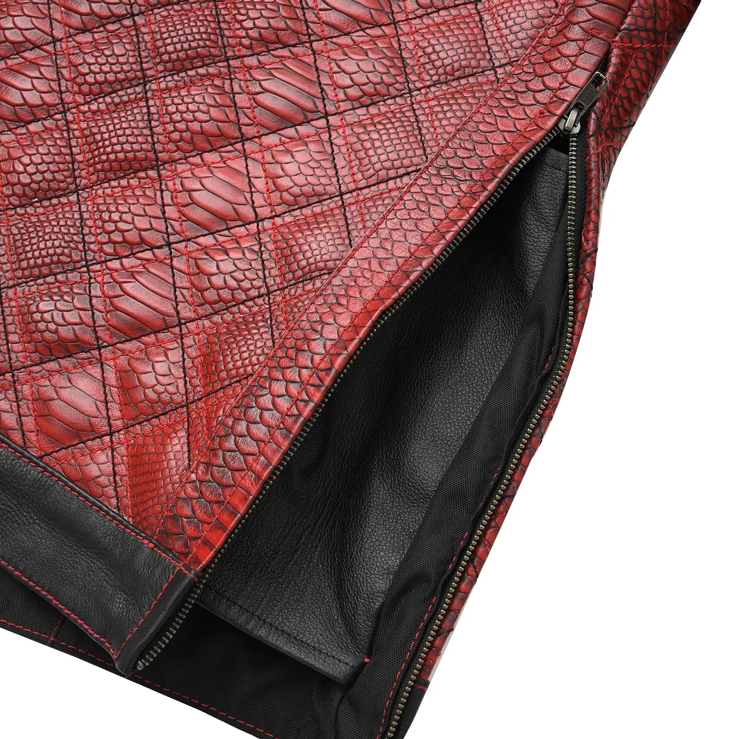 Tressivo-Redstrike Men’s Motorcycle Leather Jacket - Tressivo