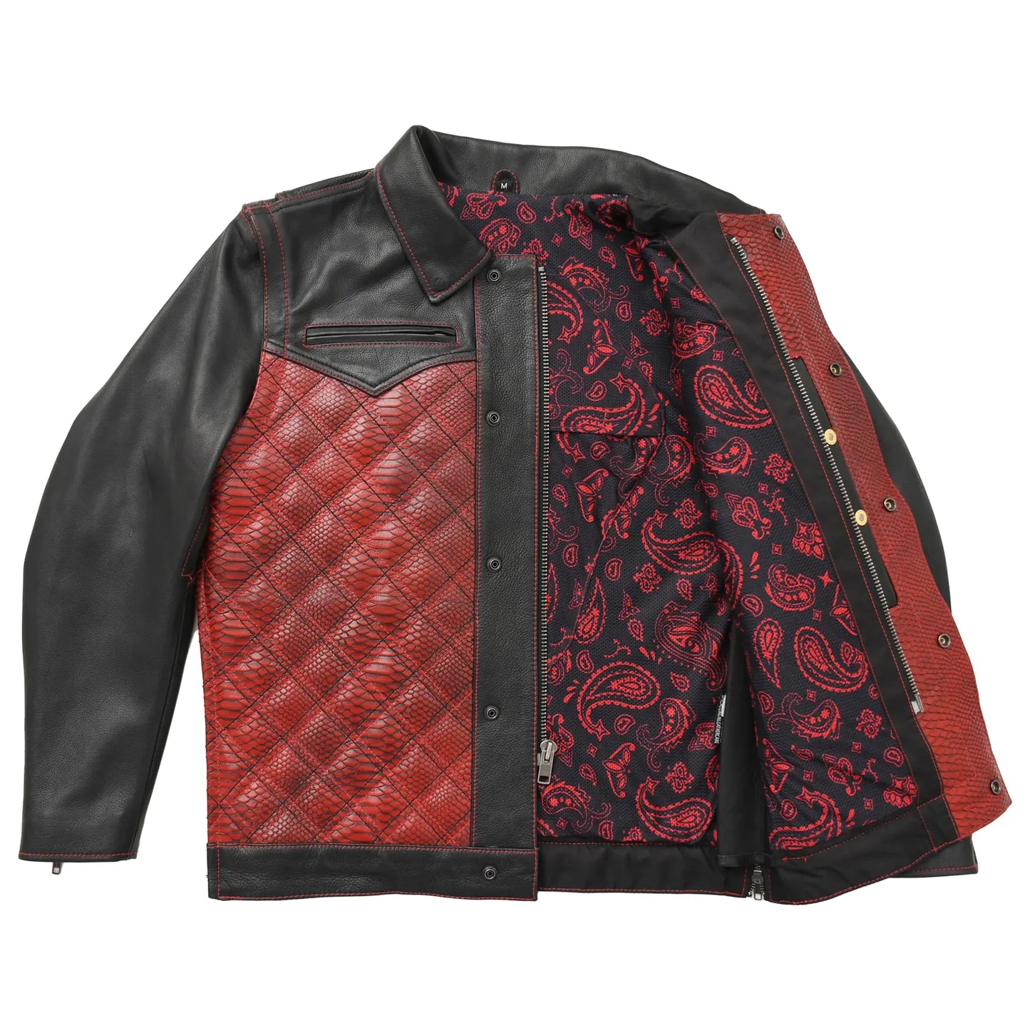 Tressivo-Redstrike Men’s Motorcycle Leather Jacket - Tressivo