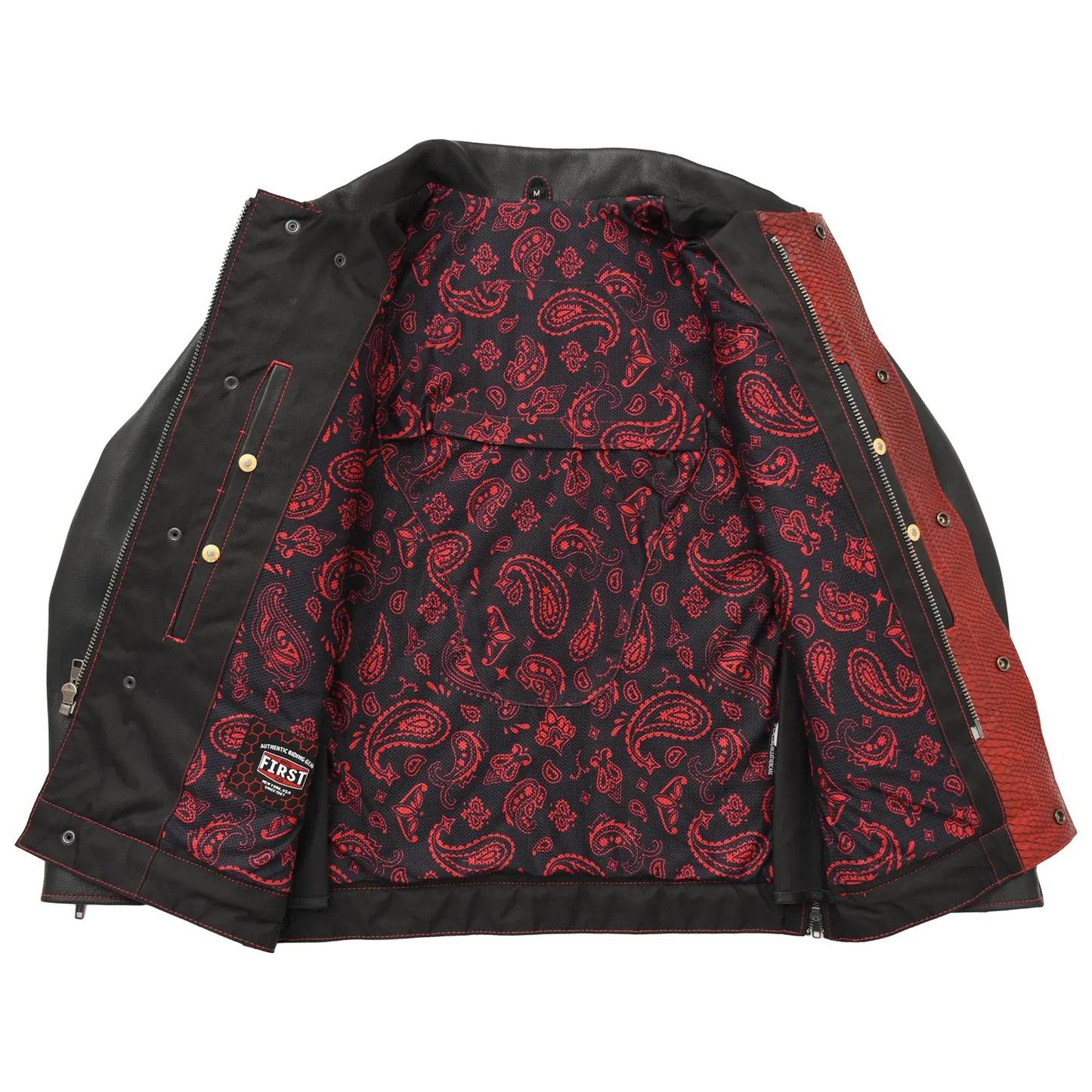 Tressivo-Redstrike Men’s Motorcycle Leather Jacket - Tressivo