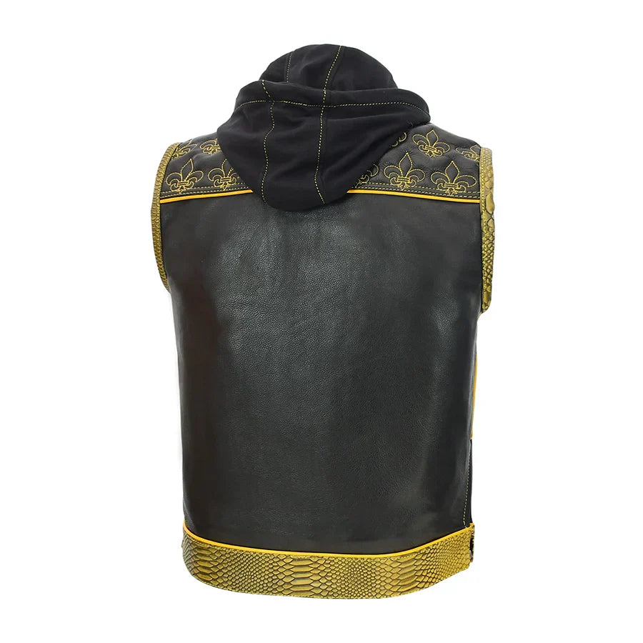 Tressivo-Dynasty Men's Club Style Leather Biker Vest - Tressivo