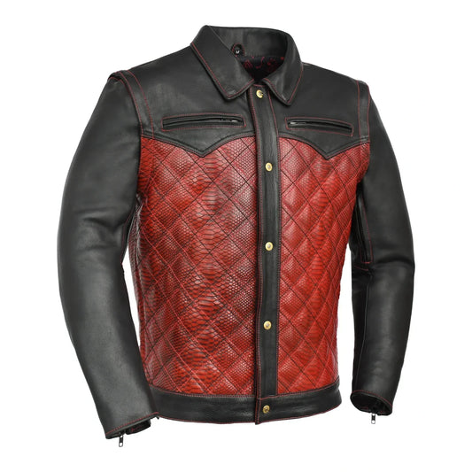 Tressivo-Redstrike Men’s Motorcycle Leather Jacket - Tressivo