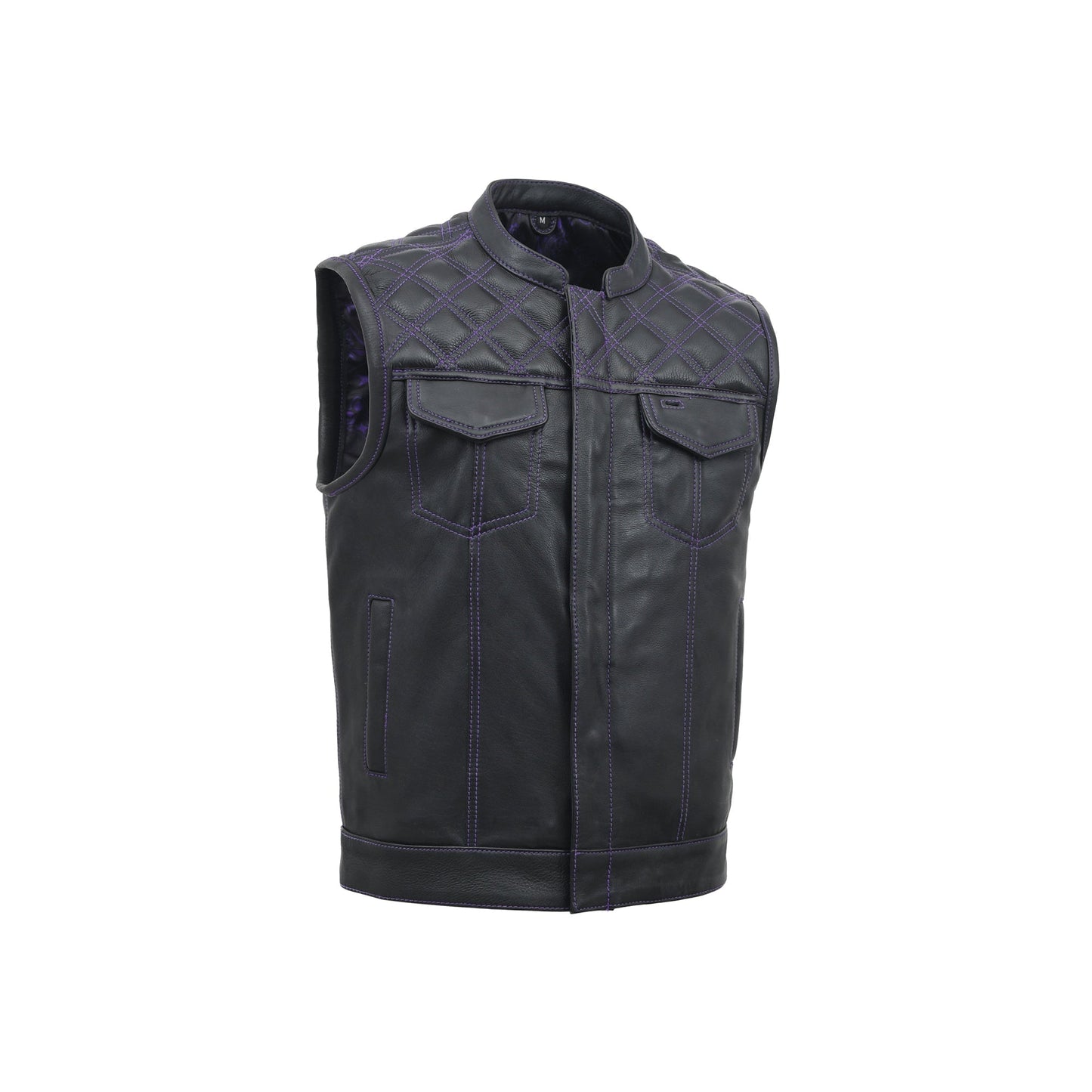 Tressivo-Downside Men's Motorcycle Leather Vest - Tressivo