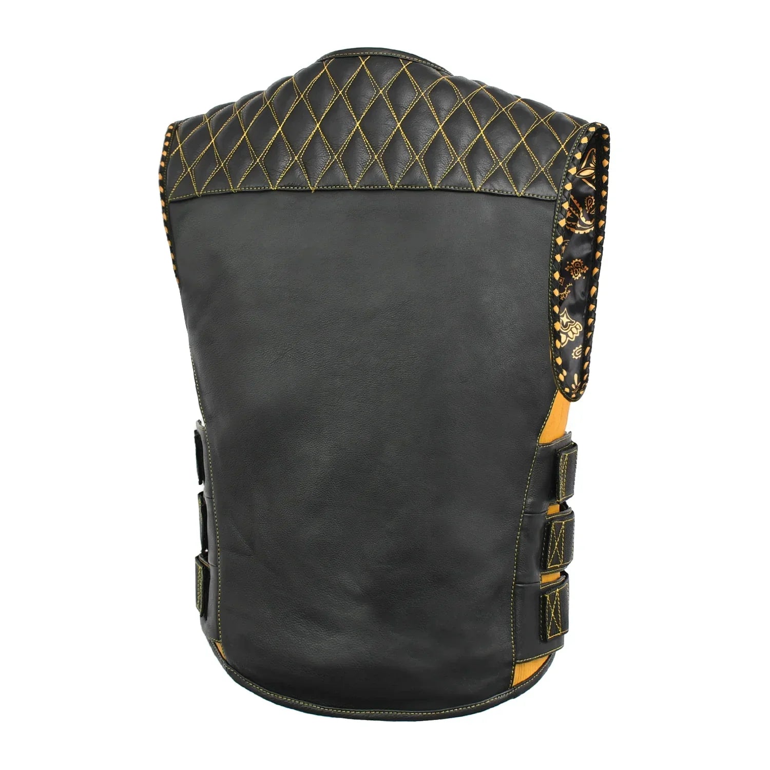 Tressivo-Tactical Emerald Men’s Motorcycle Leather Vest - Tressivo