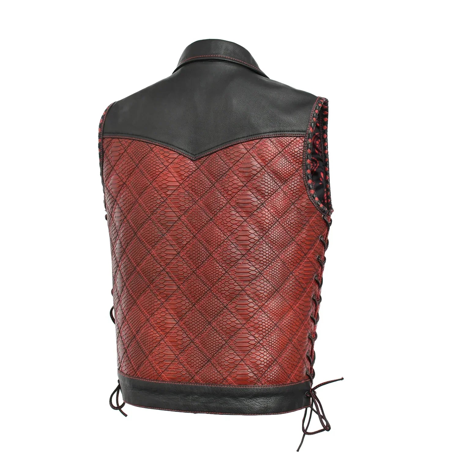 Tressivo-Kingsnake Men’s Motorcycle Leather Vest - Tressivo