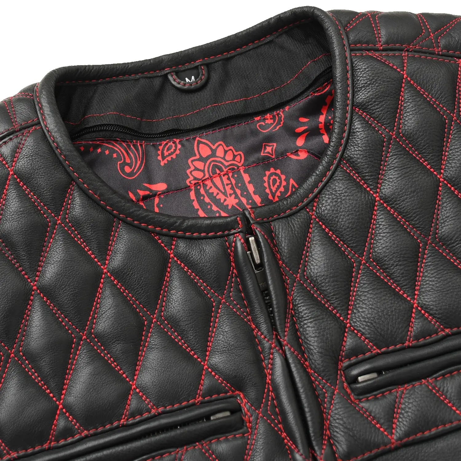 Tressivo-Tactical Emerald Men’s Motorcycle Leather Vest - Tressivo