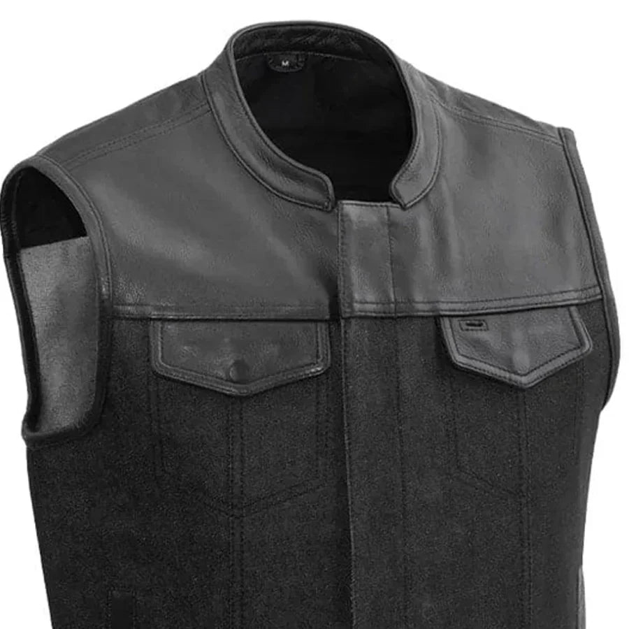 Tressivo-49/51 Men's Denim Motorcycle Vest - Tressivo