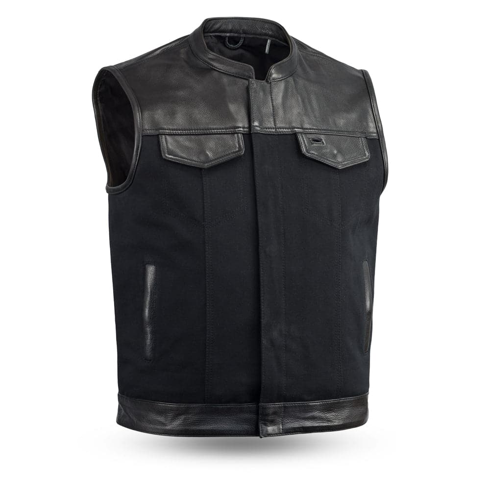 Tressivo-49/51 Vest Motorcycle Leather Canvas Vest - Tressivo