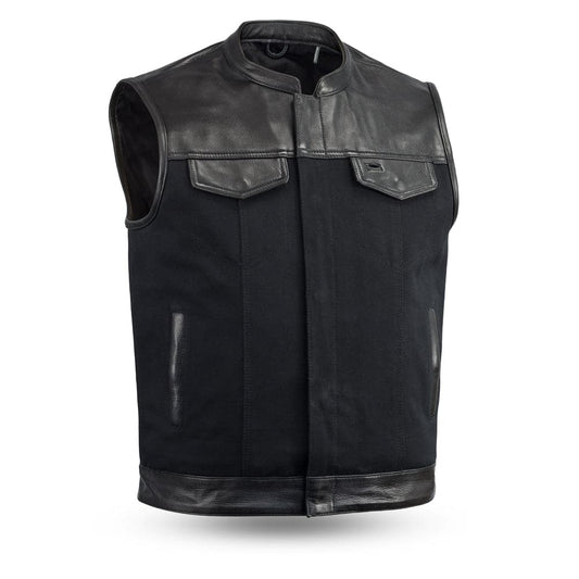 Tressivo-49/51 Vest Motorcycle Leather Canvas Vest - Tressivo