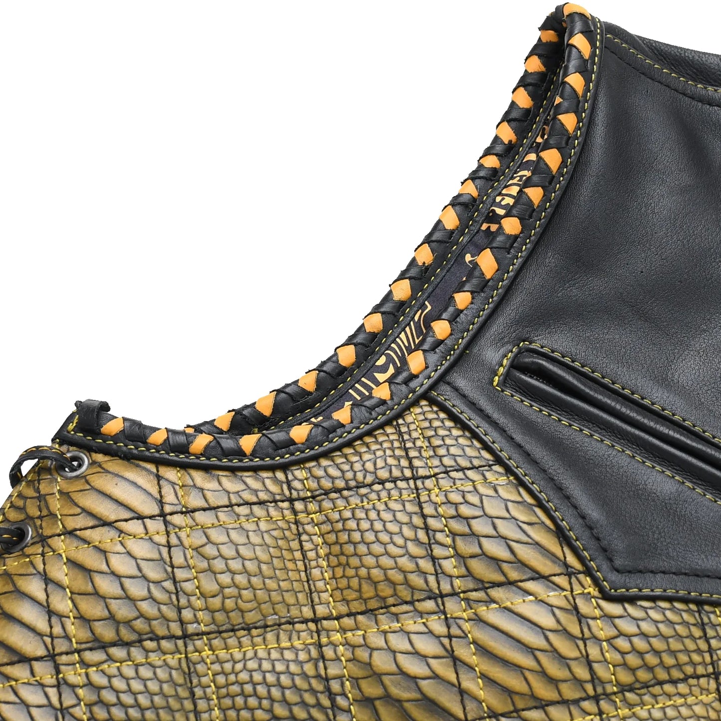 Tressivo-Kingsnake Men’s Motorcycle Leather Vest - Tressivo