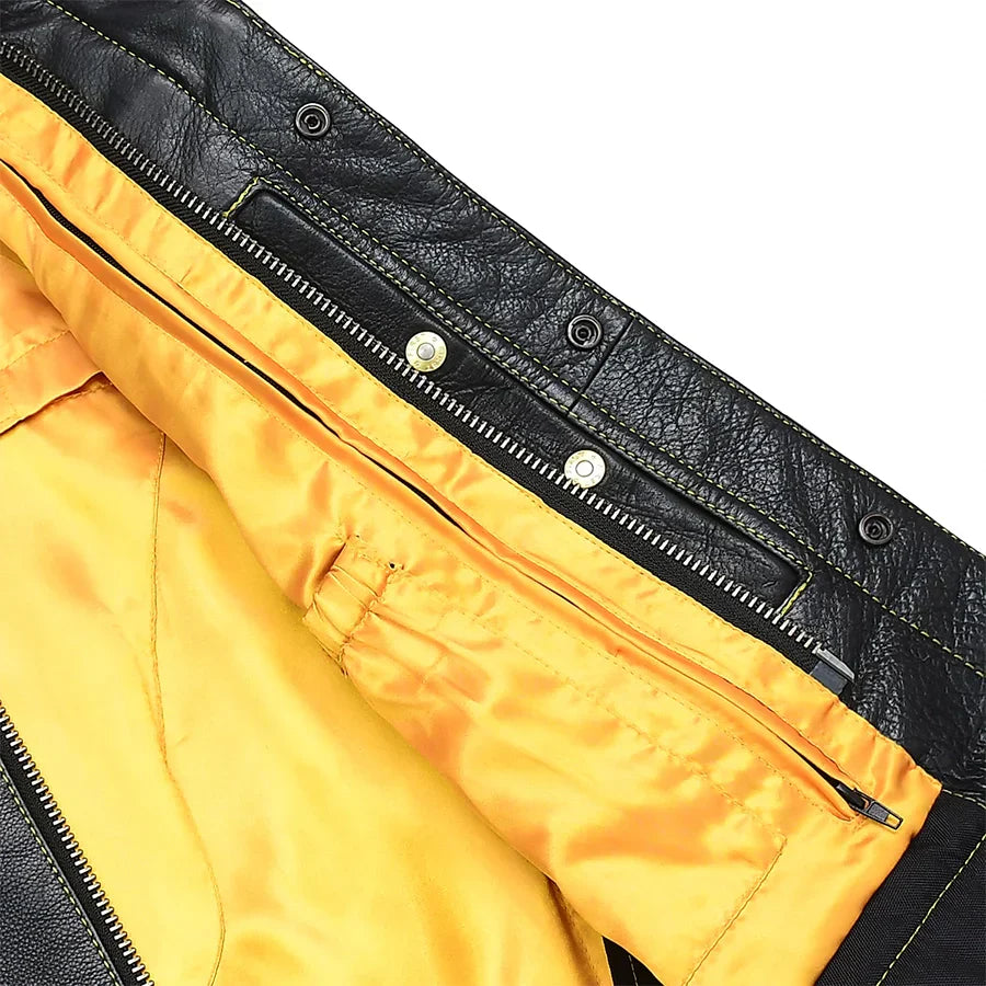 Tressivo-Dynasty Men's Club Style Leather Biker Vest - Tressivo