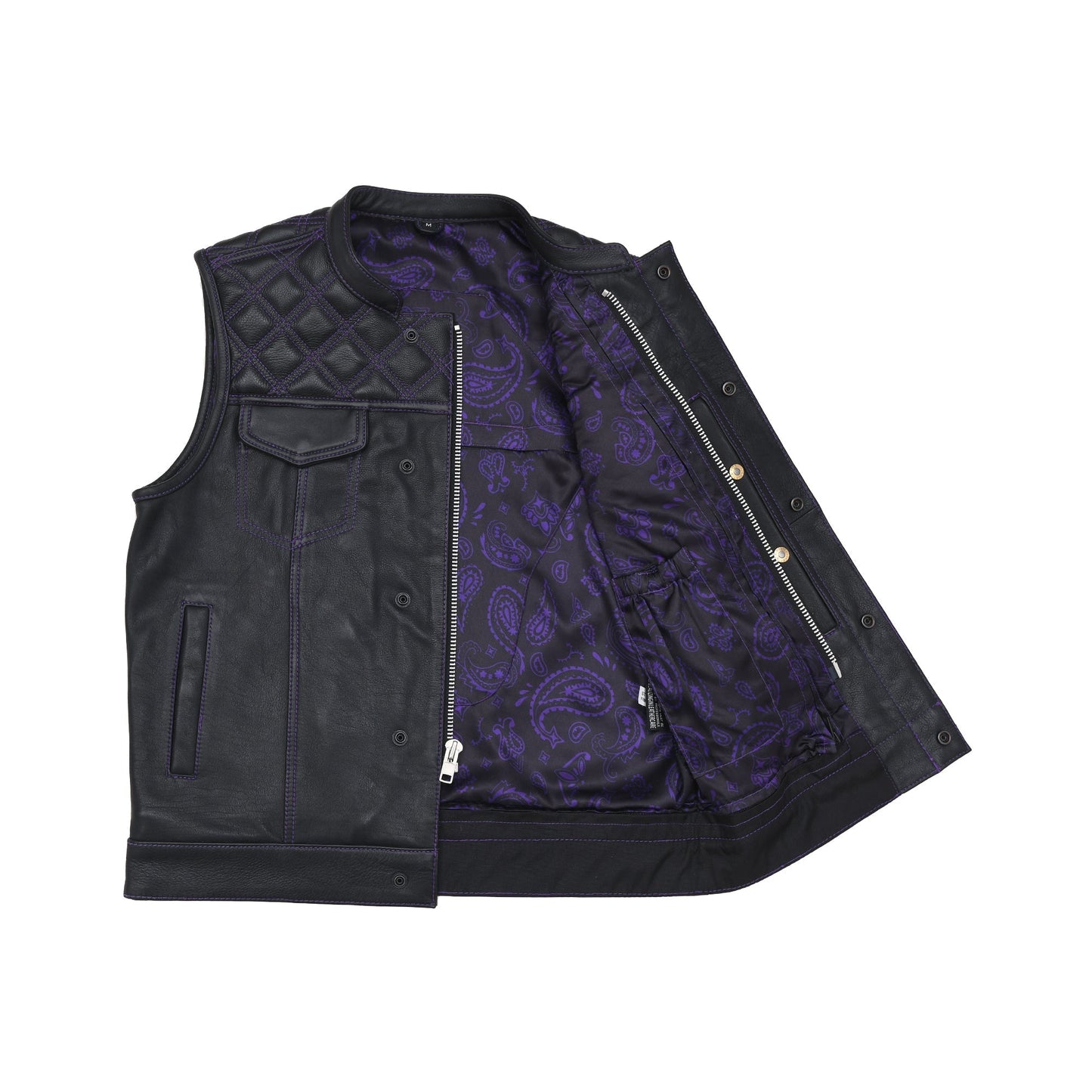 Tressivo-Downside Men's Motorcycle Leather Vest - Tressivo