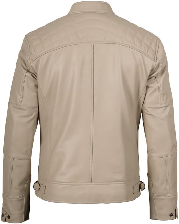 Decrum Leather Jacket Men - Cafe Racer Style - By Tressivo