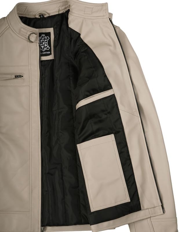 Decrum Leather Jacket Men - Cafe Racer Style - By Tressivo