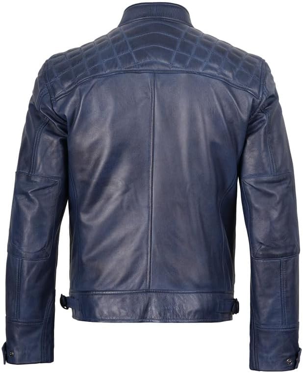 Decrum Leather Jacket Men - Cafe Racer Style - By Tressivo