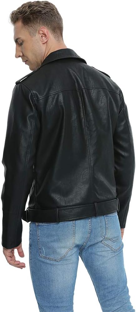 Leather Jacket for Men, Faux Bomber - By Tressivo