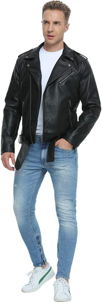 Leather Jacket for Men, Faux Bomber - By Tressivo
