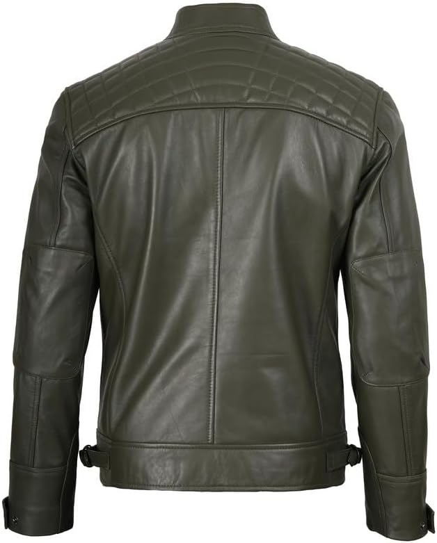 Decrum Leather Jacket Men - Cafe Racer Style - By Tressivo