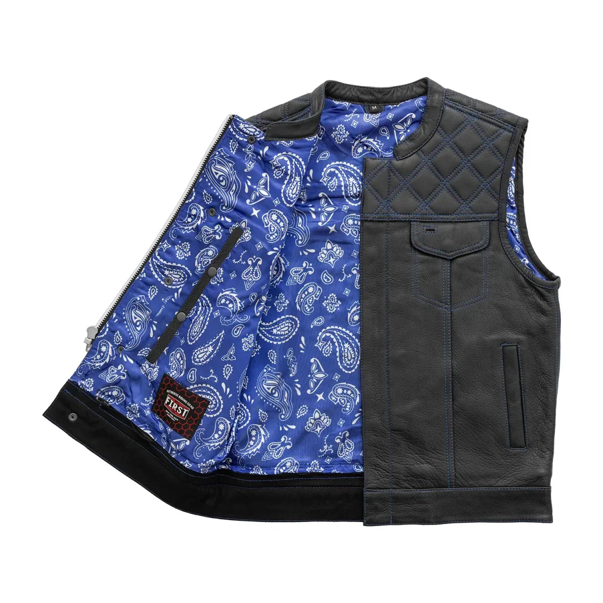 Tressivo-Downside Men's Motorcycle Leather Vest - Tressivo