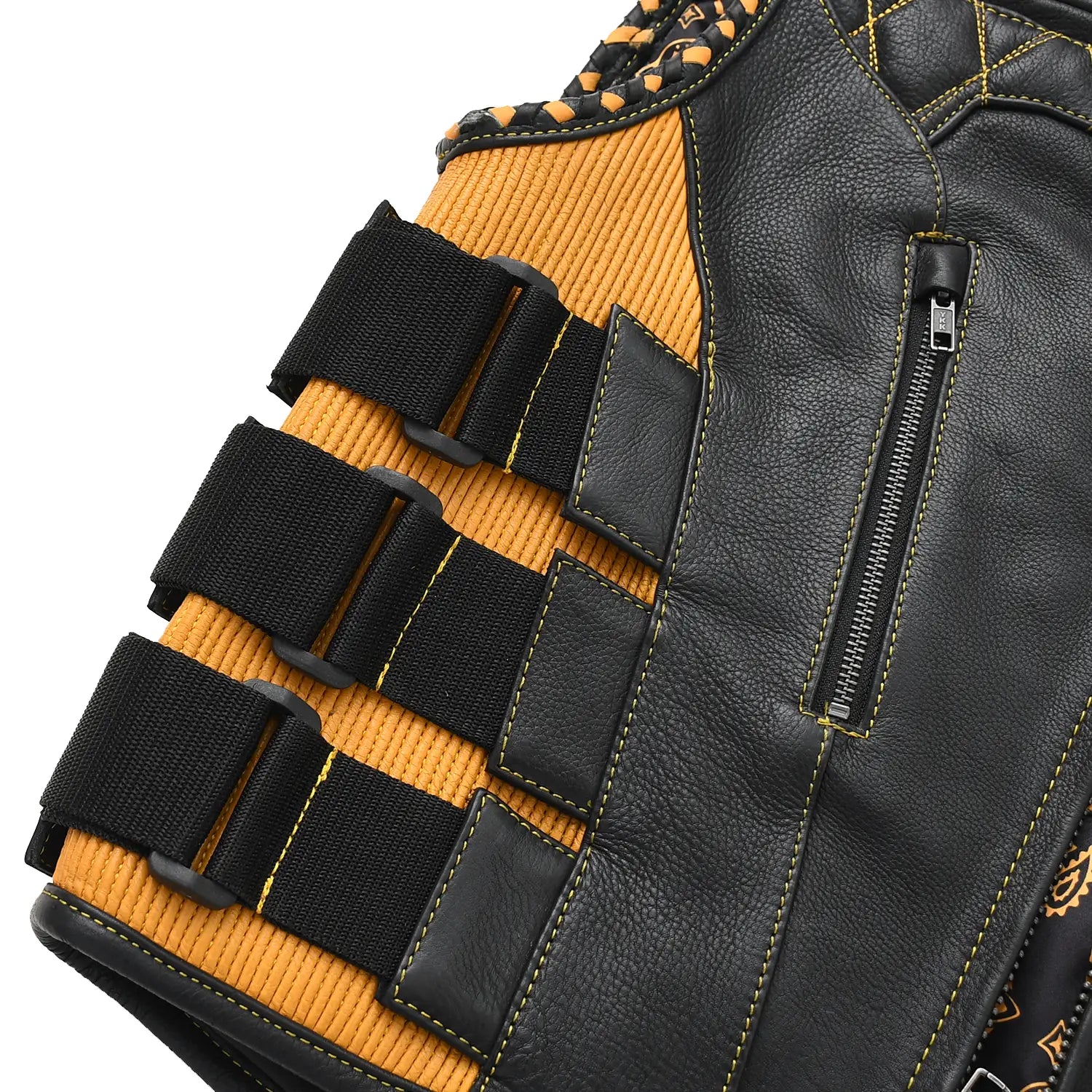 Tressivo-Tactical Emerald Men’s Motorcycle Leather Vest - Tressivo