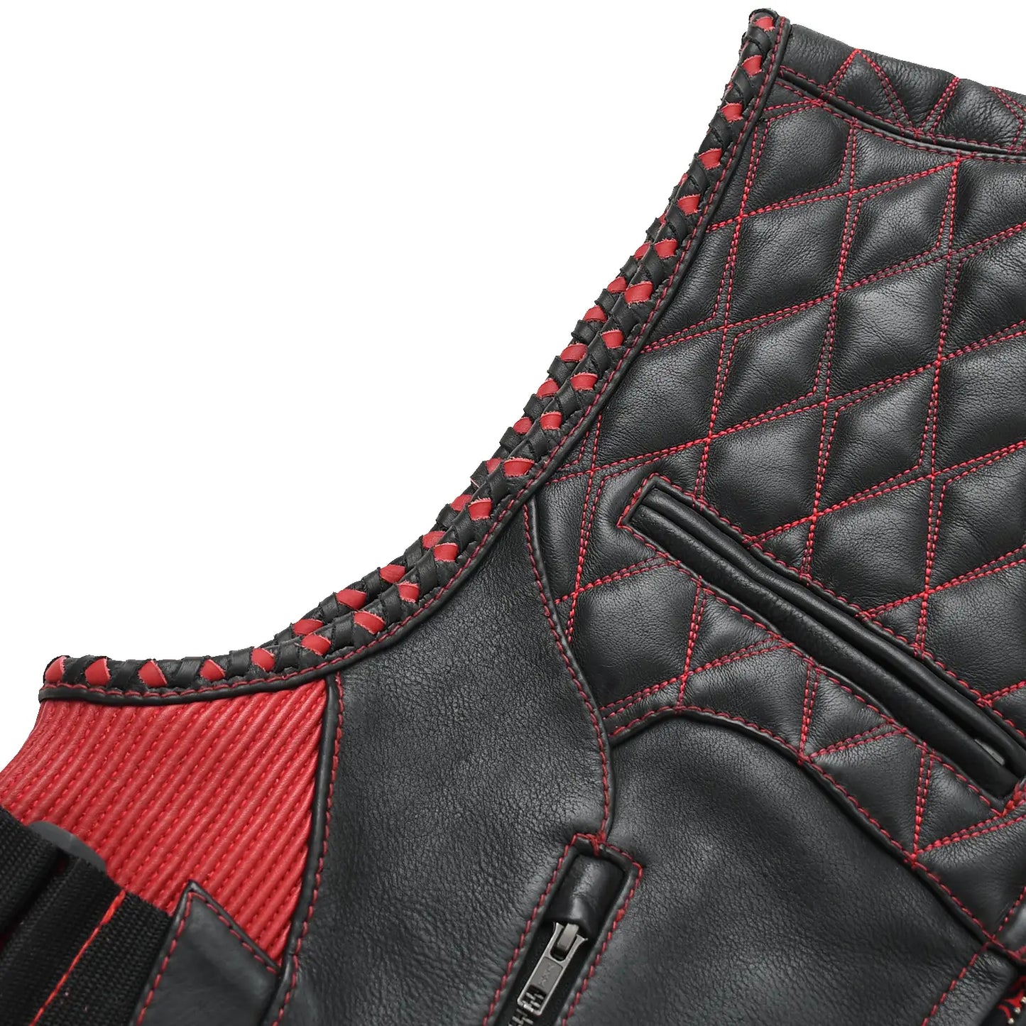 Tressivo-Tactical Emerald Men’s Motorcycle Leather Vest - Tressivo