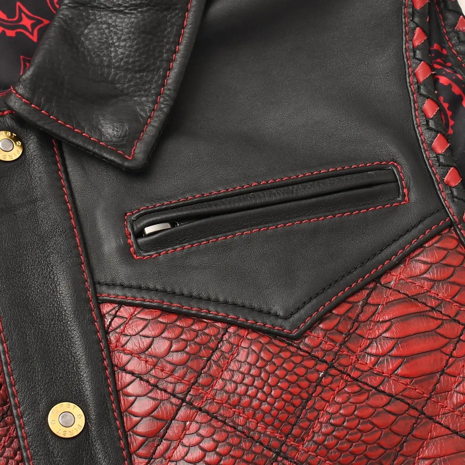 Tressivo-Kingsnake Men’s Motorcycle Leather Vest - Tressivo