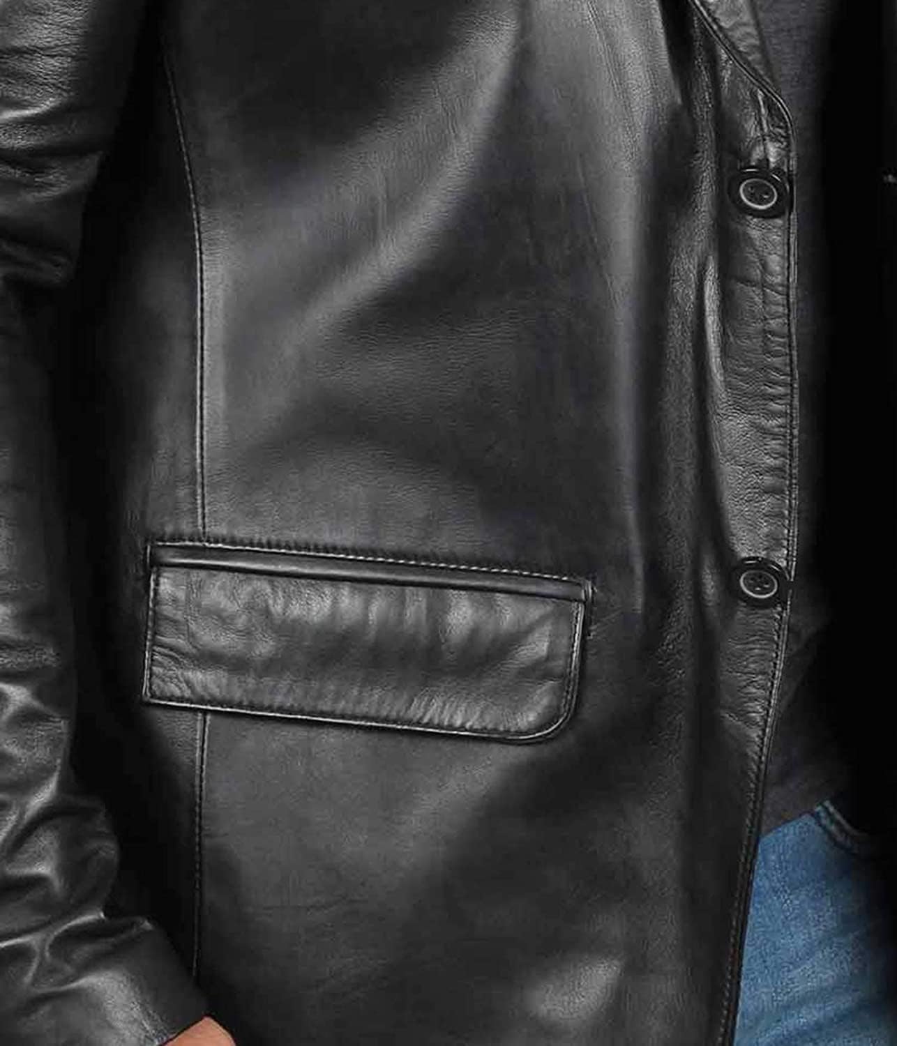 Leather Blazer for Men - Black & Brown Real Lambskin Casual Men's Leather Jacket Coats - By Tressivo