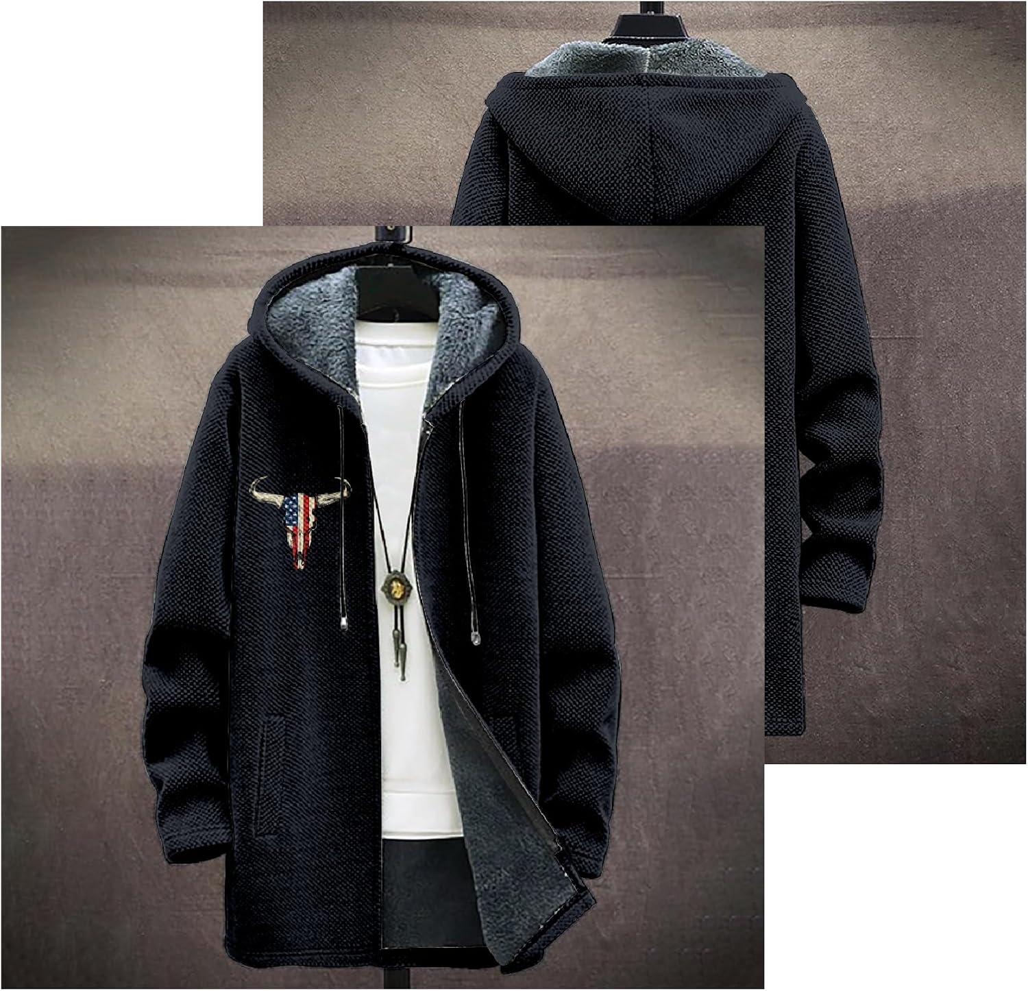 Mens Long Cardigan Hoodies - By Tressivo