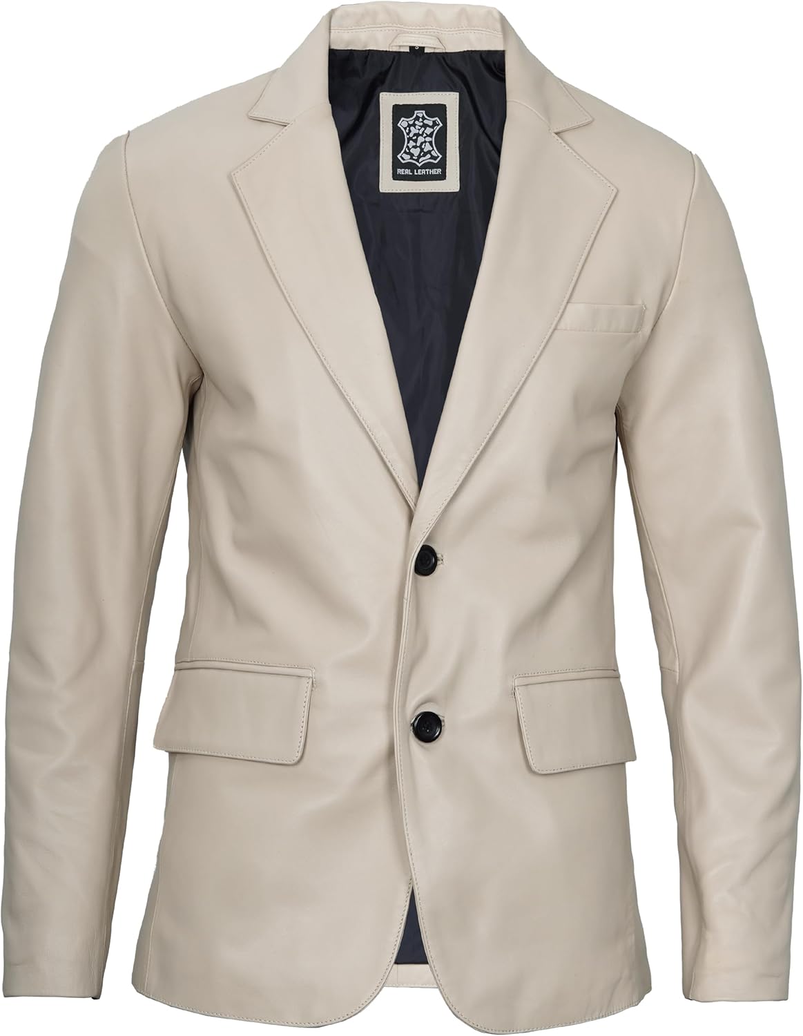 Leather Blazer for Men - Black & Brown Real Lambskin Casual Men's Leather Jacket Coats - By Tressivo