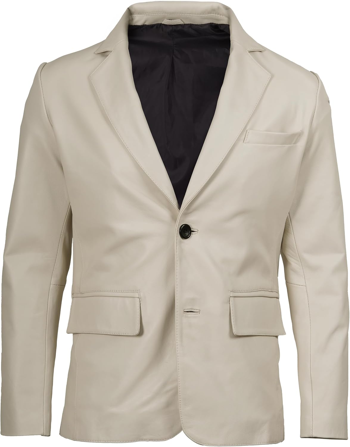 Leather Blazer for Men - Black & Brown Real Lambskin Casual Men's Leather Jacket Coats - By Tressivo