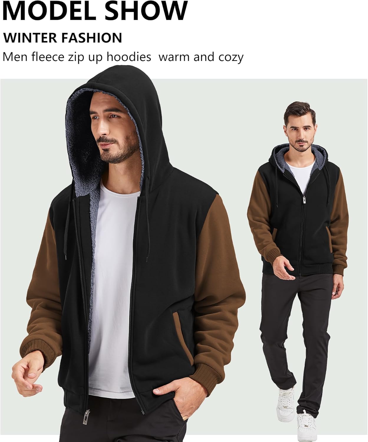 Men’s Fleece-Lined Zip Up Hoodie - By Tressivo