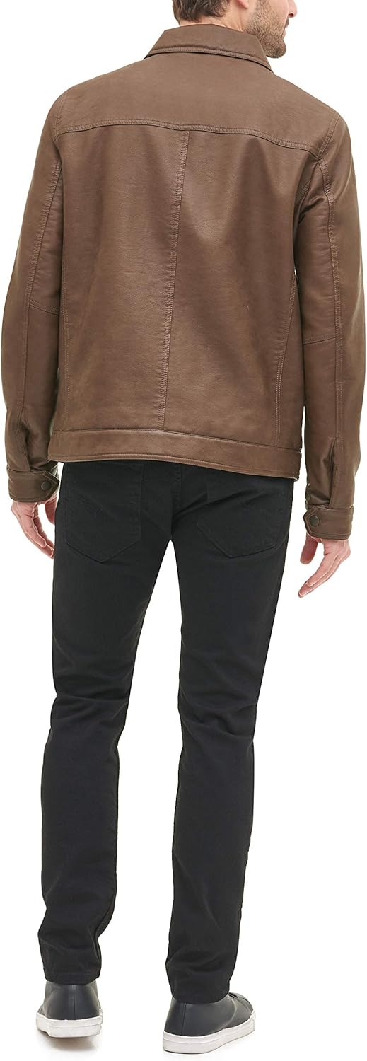 Men's Classic Faux Leather Jacket - By Tressivo