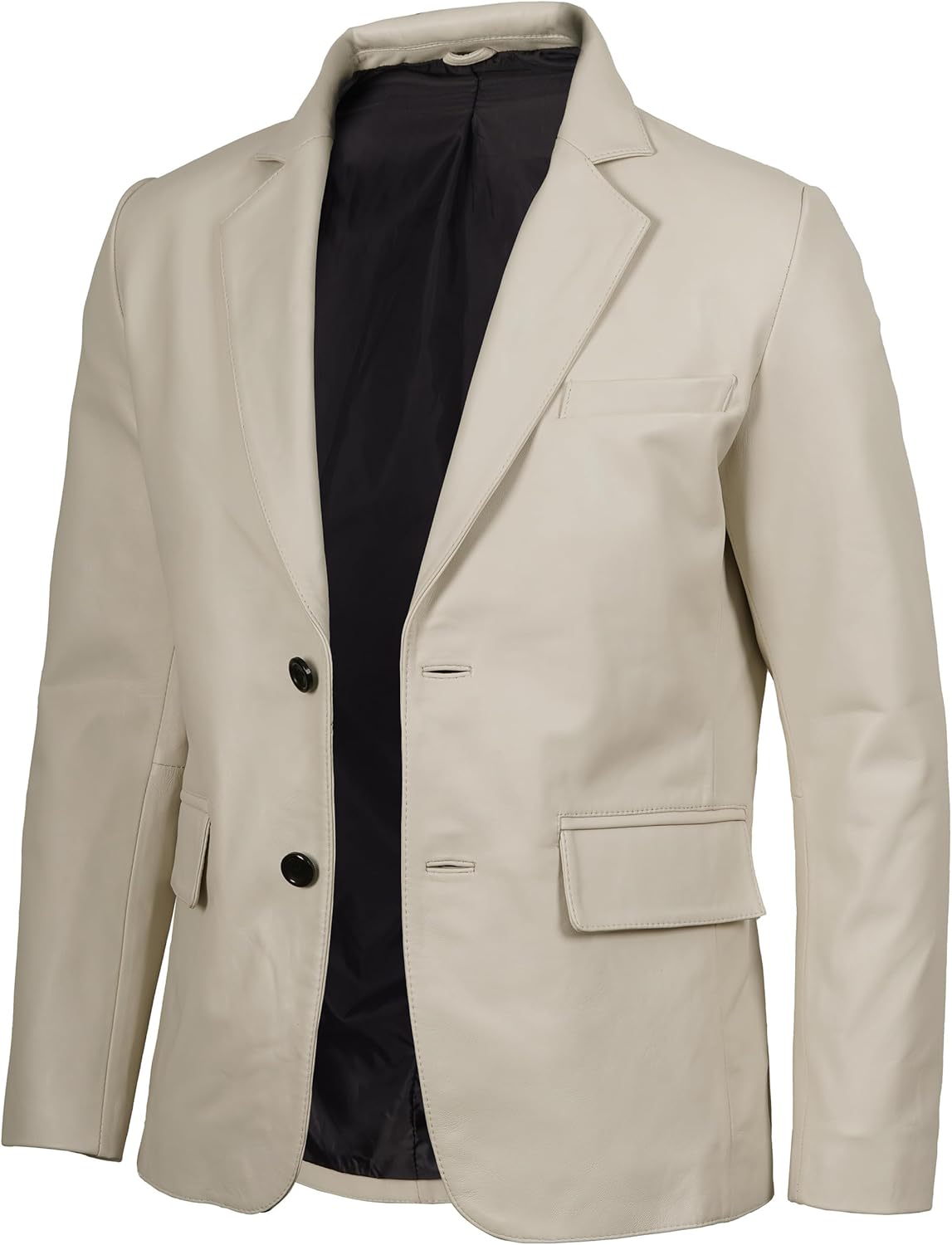 Leather Blazer for Men - Black & Brown Real Lambskin Casual Men's Leather Jacket Coats - By Tressivo