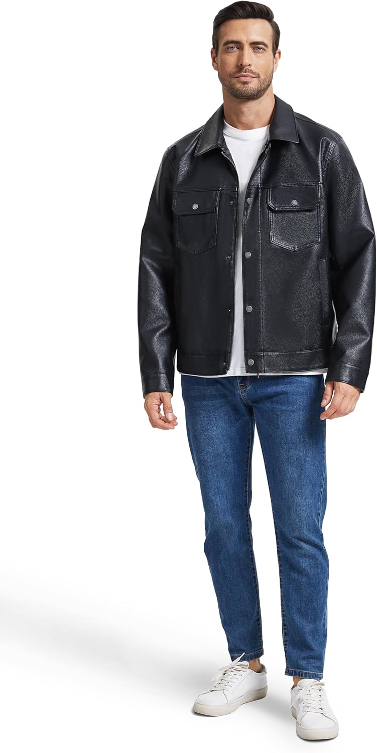 Leather Jacket and Faux Lightweight Bomber Jackets Mens - By Tressivo