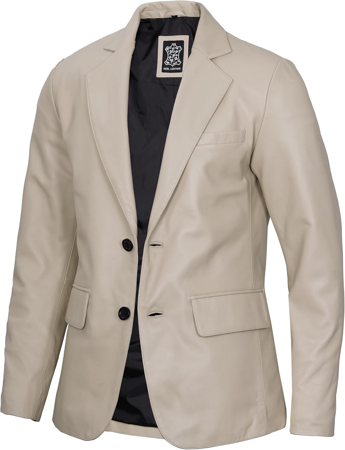 Leather Blazer for Men - Black & Brown Real Lambskin Casual Men's Leather Jacket Coats - By Tressivo