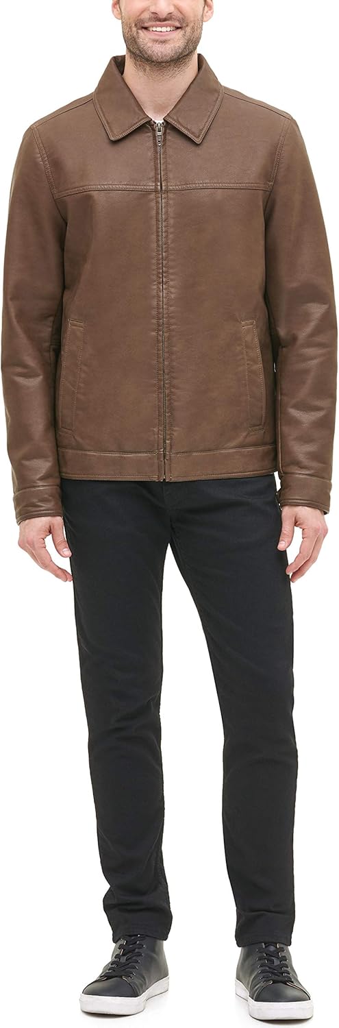 Men's Classic Faux Leather Jacket - By Tressivo