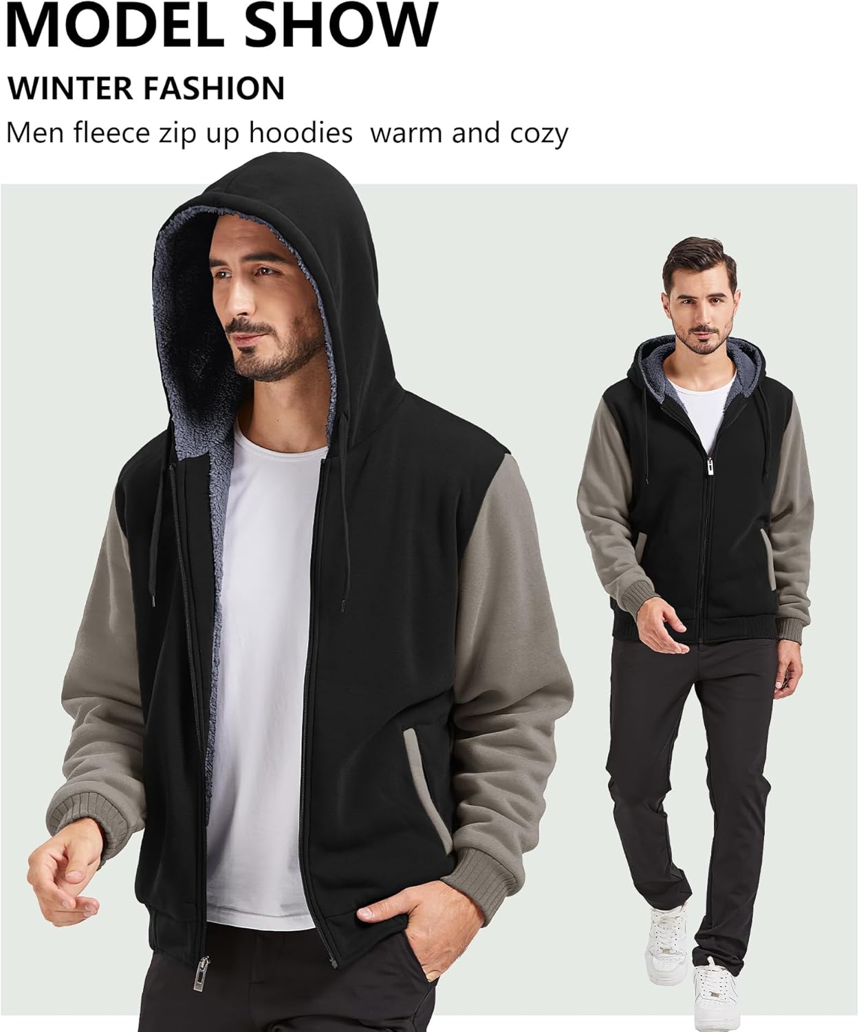 Men’s Fleece-Lined Zip Up Hoodie - By Tressivo