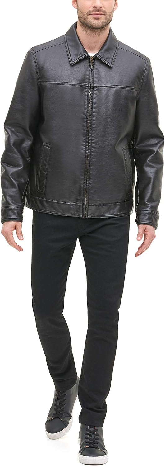 Men's Classic Faux Leather Jacket - By Tressivo