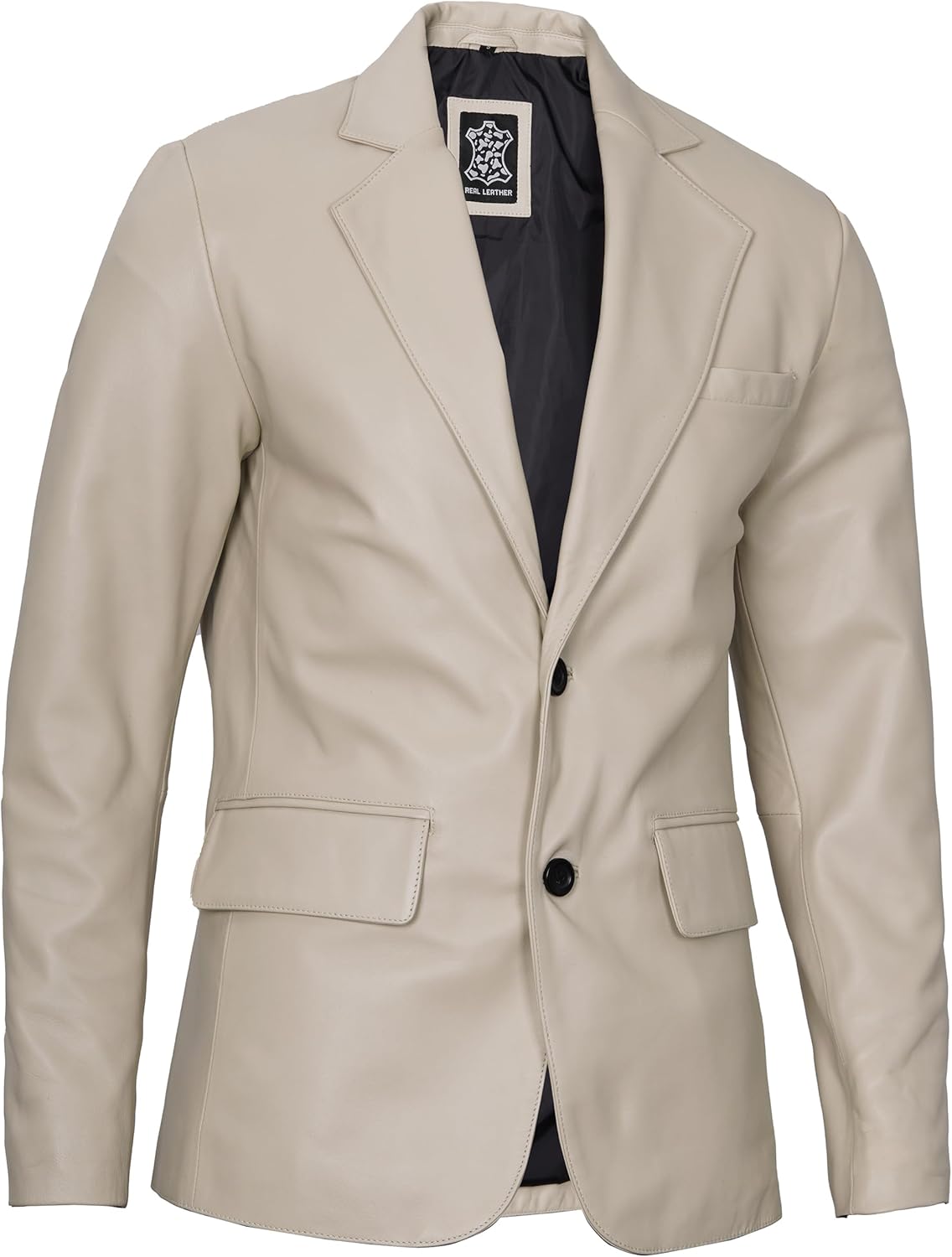 Leather Blazer for Men - Black & Brown Real Lambskin Casual Men's Leather Jacket Coats - By Tressivo