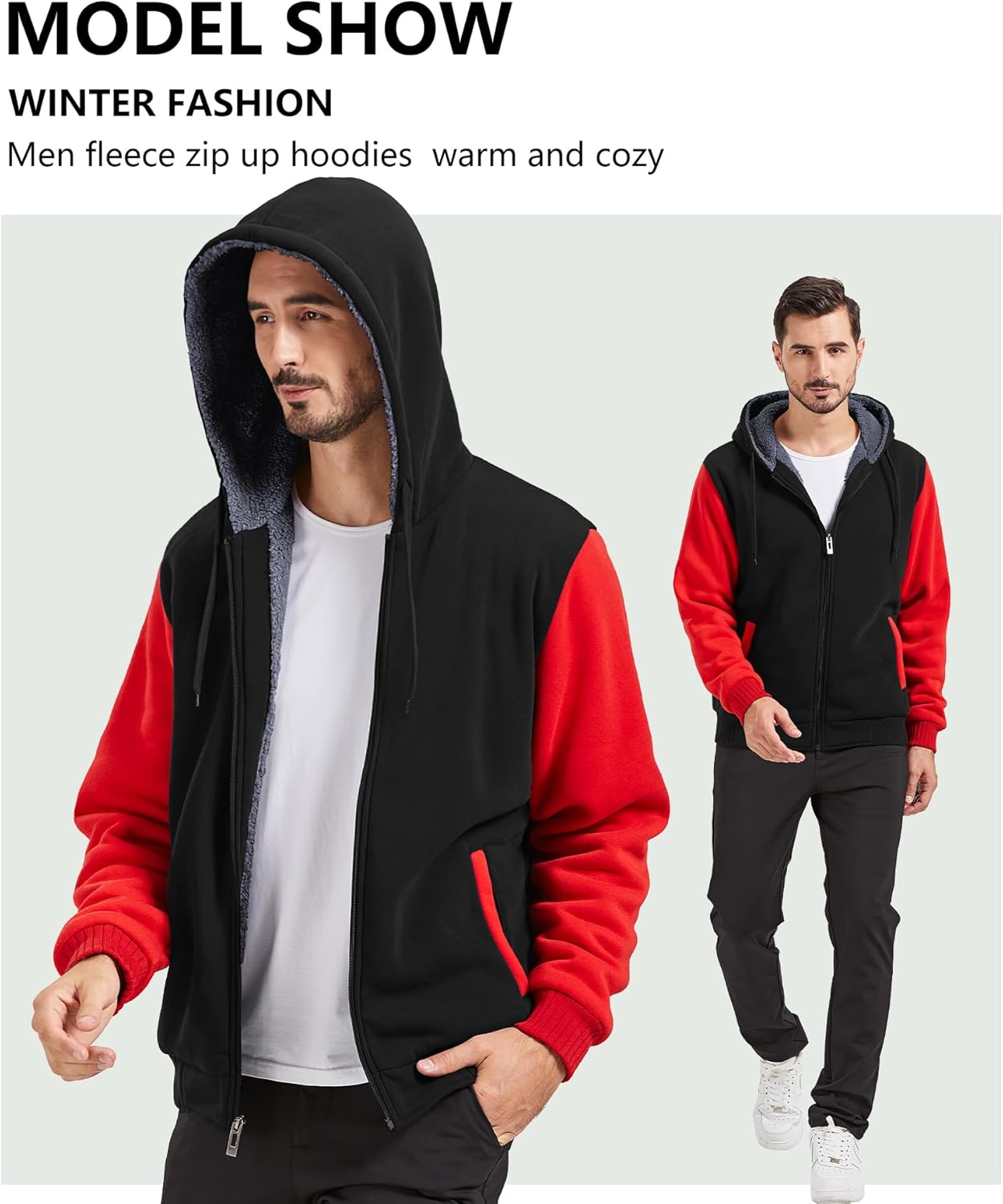 Men’s Fleece-Lined Zip Up Hoodie - By Tressivo